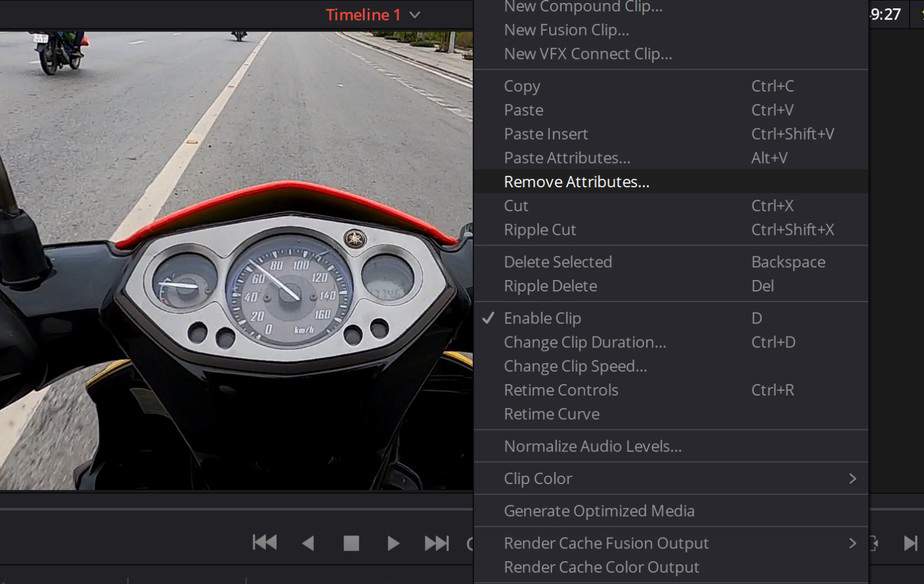 Copy and paste attributes effects davinci resolve
