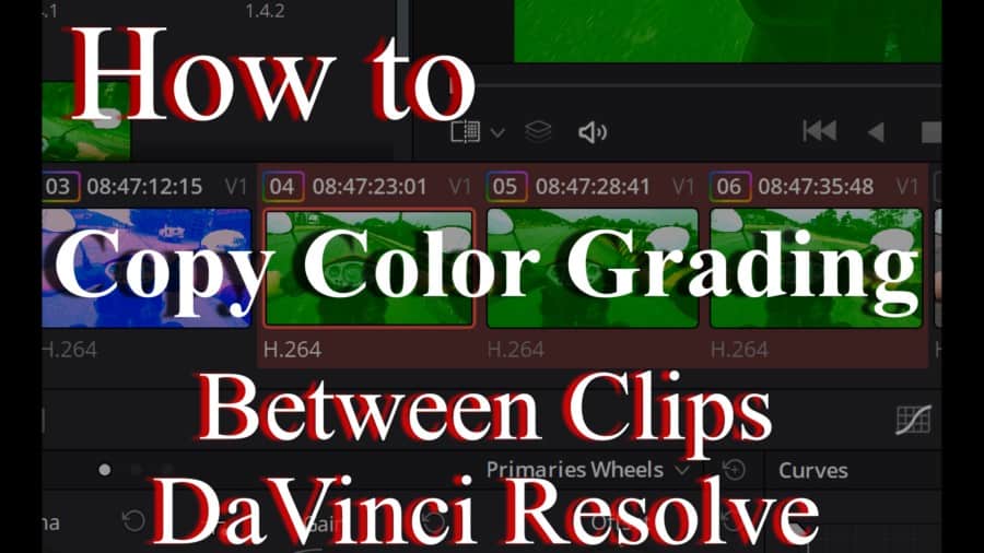 Copy color grading to another clip in danvinci resolve
