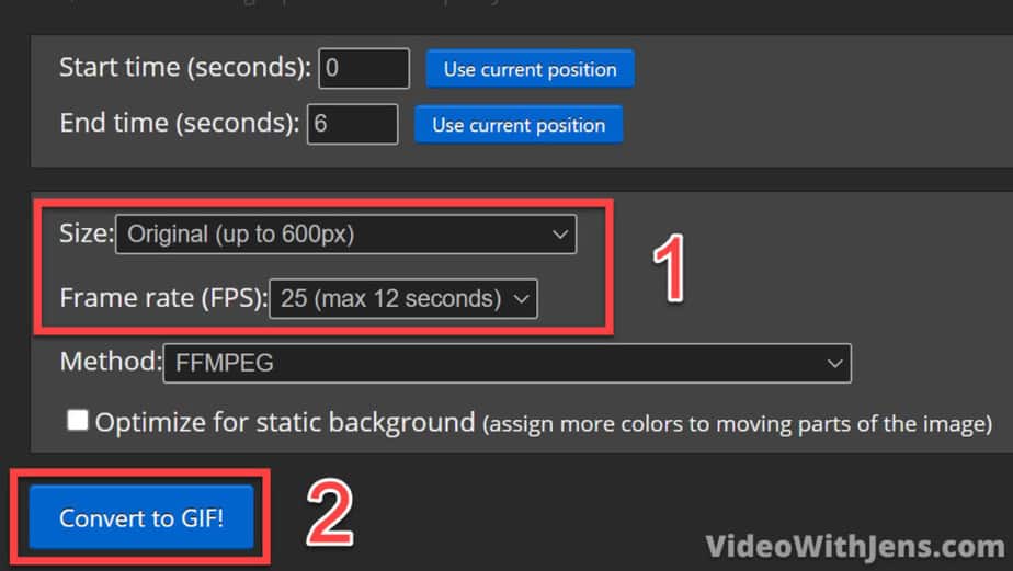 set right resolution and fps