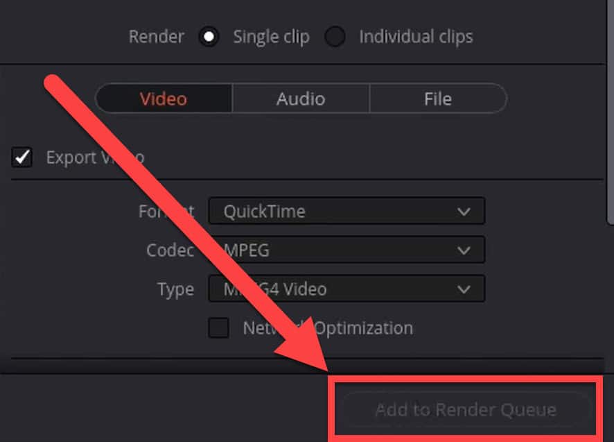add to render queue button grey