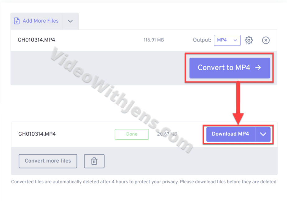 convert and download mp4
