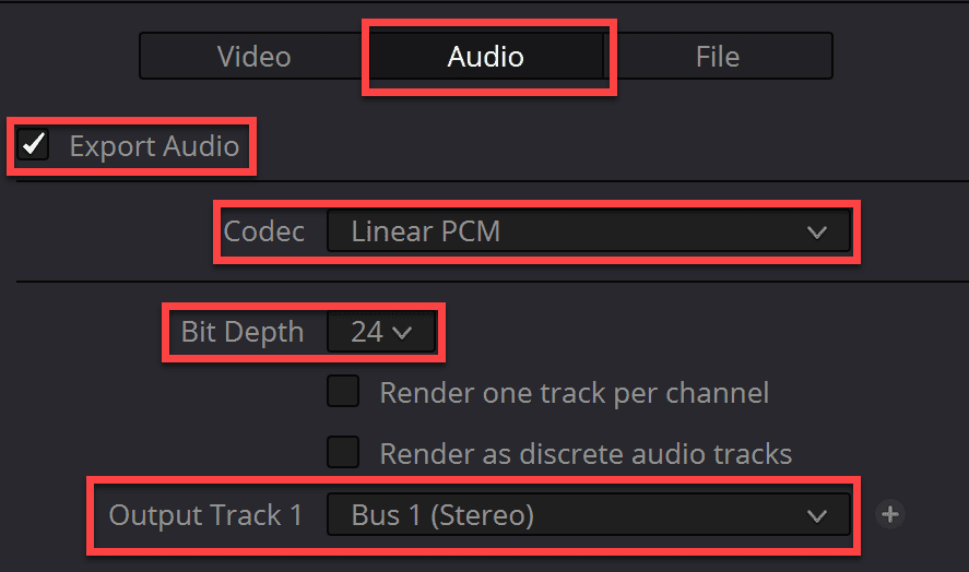 set correct audio settings for high quality