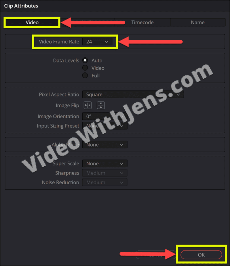 change video frame rate of clip to create slow motion