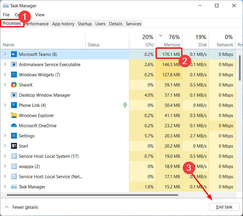Task Manager close applications to free vram