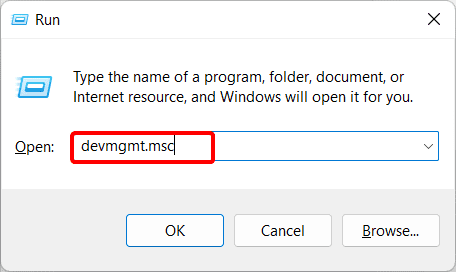 run dialog window and search for "devmgmt.msc"