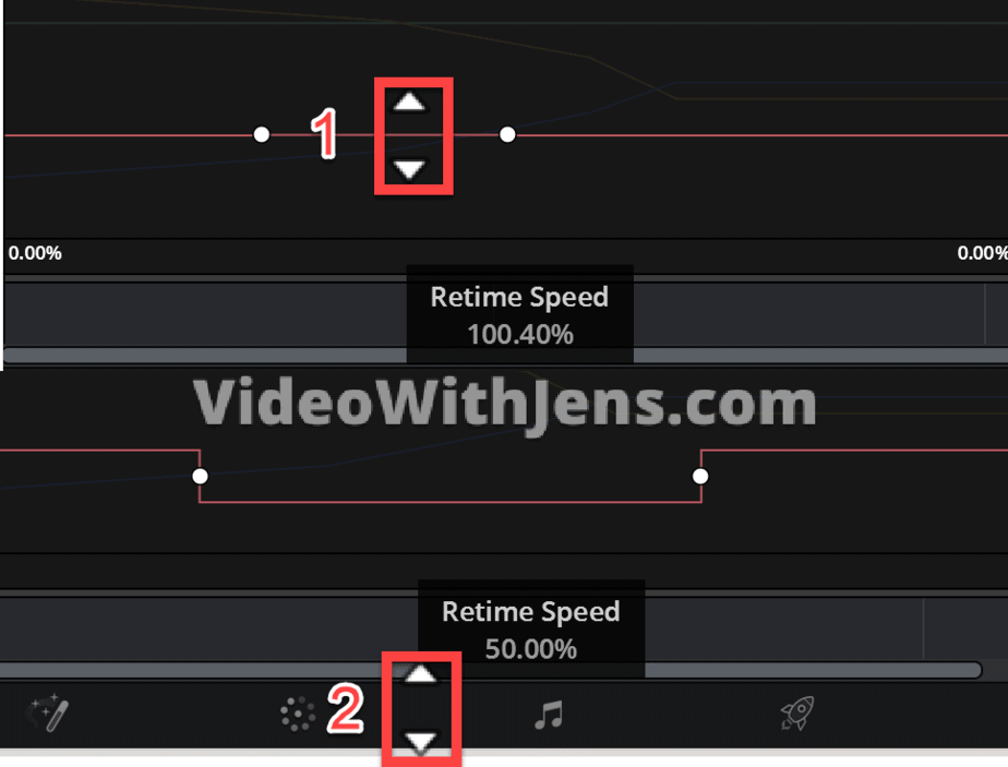 pull down curve between keyframes to create slow motion