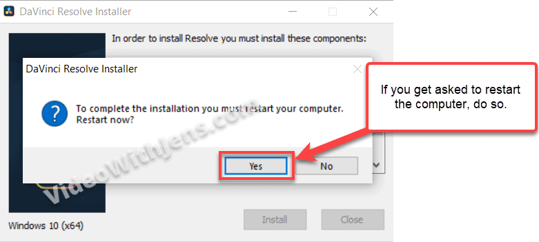 To complete installation you must restart computer