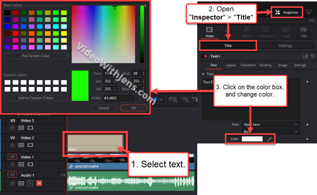 how to change text color