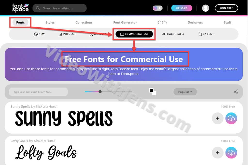 font spce commercial fonts