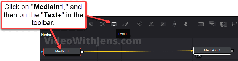 how to add text node in fusion