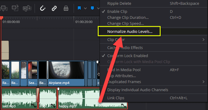 normalize audio of youtube short clips