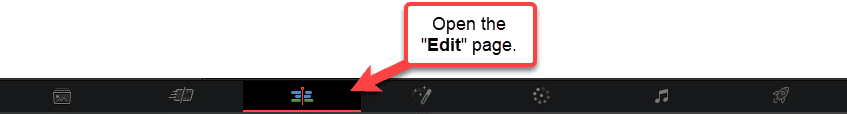 open the edit page to find the effects library
