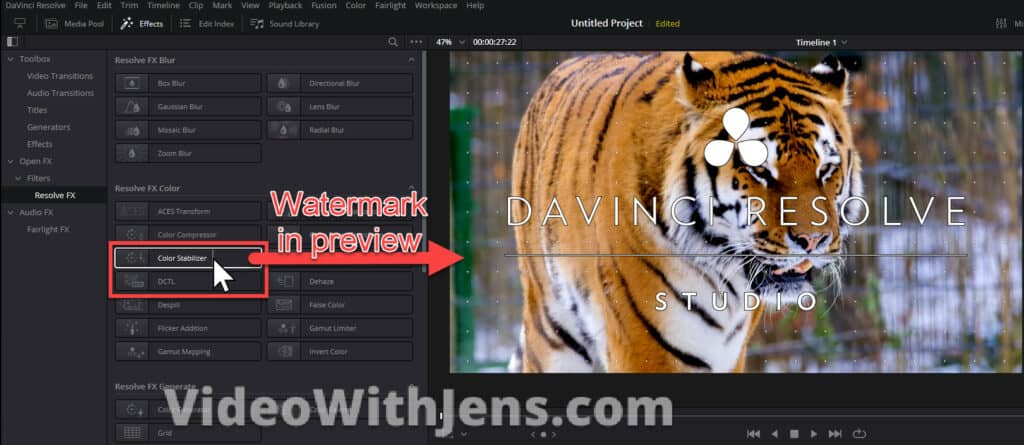 watermark in preview
