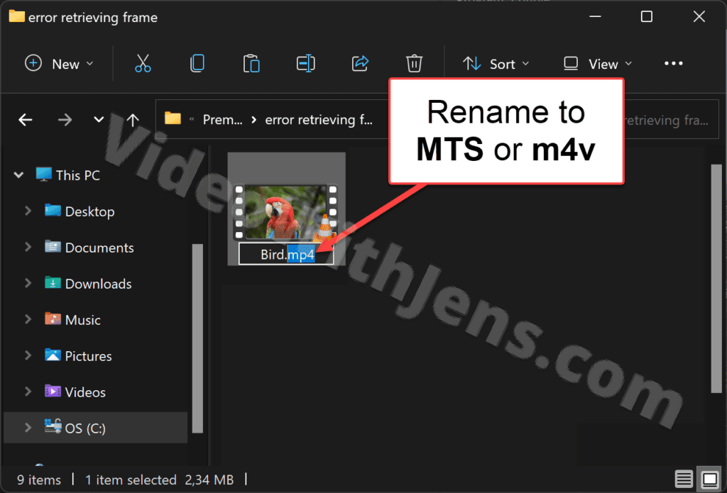 change file extention name