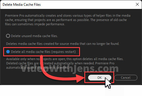 select delete all media cache