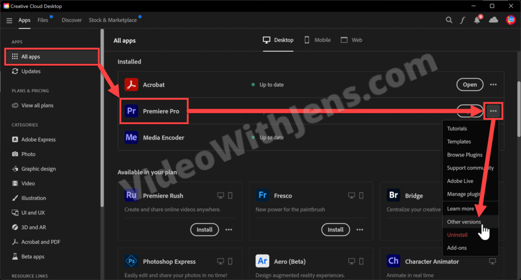 downgrade premiere pro to solve unsupported video driver error