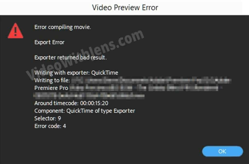 error 4 premiere pro