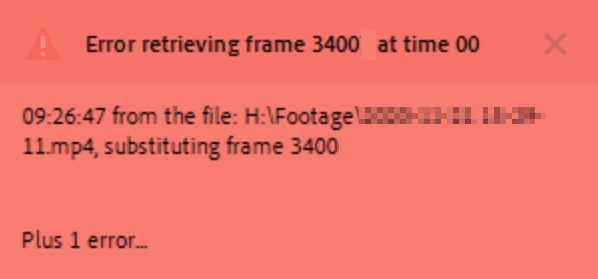 error retrieving frame