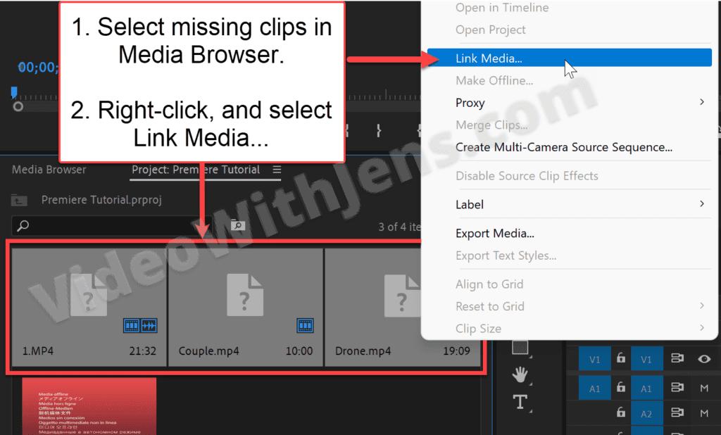 manually re-link clips