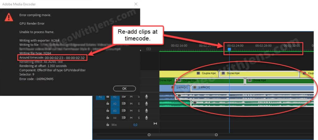 re-add clips at timecode in error