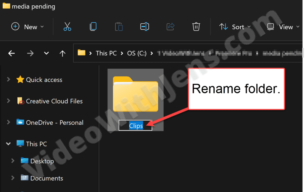 rename folder with clips
