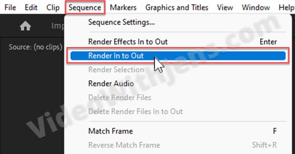 render sequence to create video previews