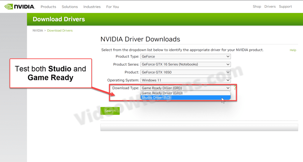 studio and game ready driver nvidia