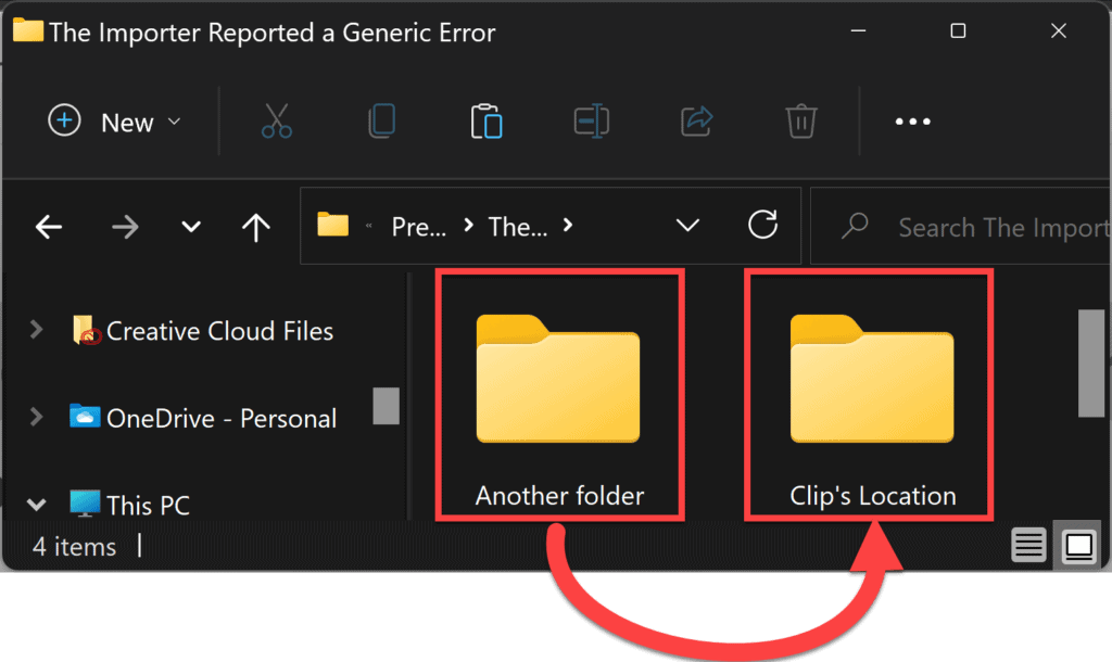 Change location of file
