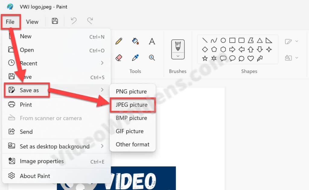 save as jpeg in paint