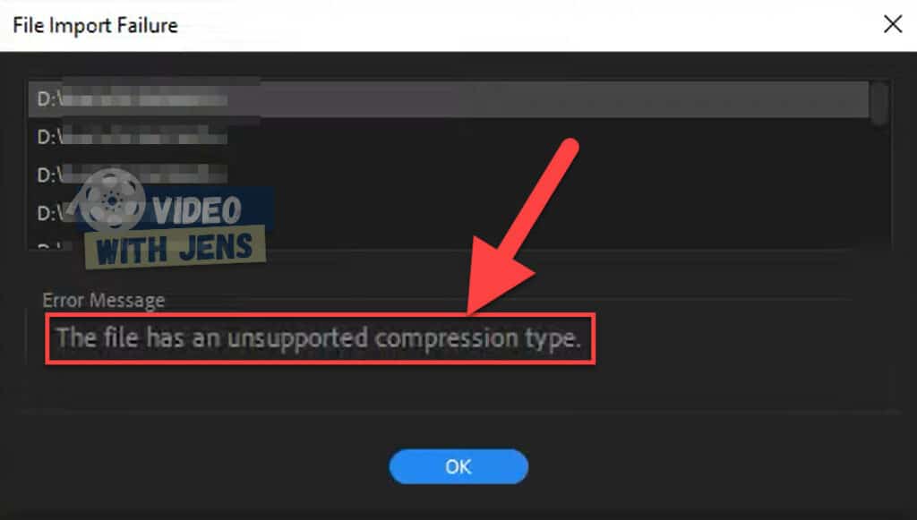 the file has an unsupported compression type error