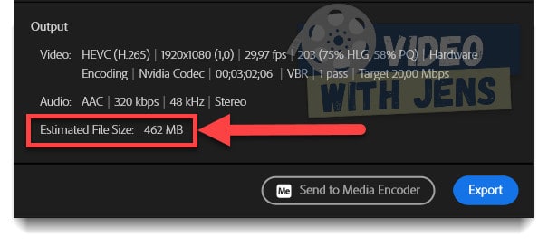 check file size before exporting