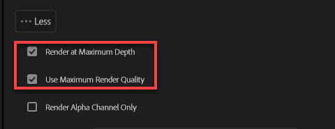 check off render at maximum quality and maximum depth